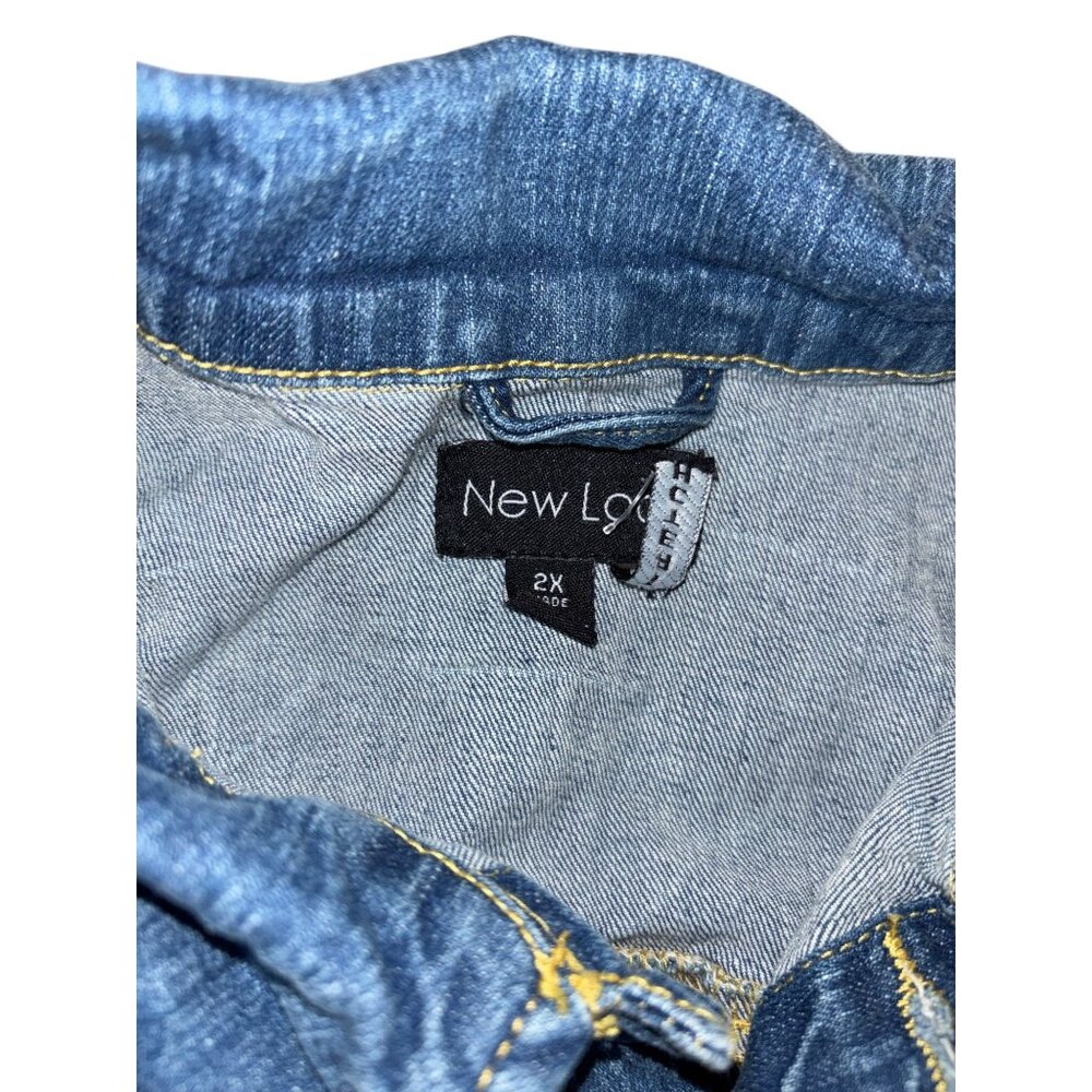 New Look Youth 2X Jean Jacket Pink Buttons - Picture 4 of 6